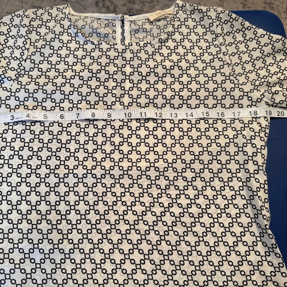 Anthropologie Oddy White Dress Black Chain Print Button Sleeve Size 7/8 - Picture 8 of 8